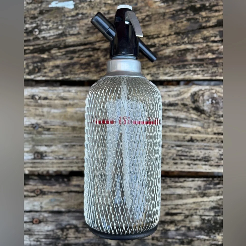 Vintage 1960’s ISI Classic Heimsyphon Soda Seltzer Siphon with Mesh Cover M8
